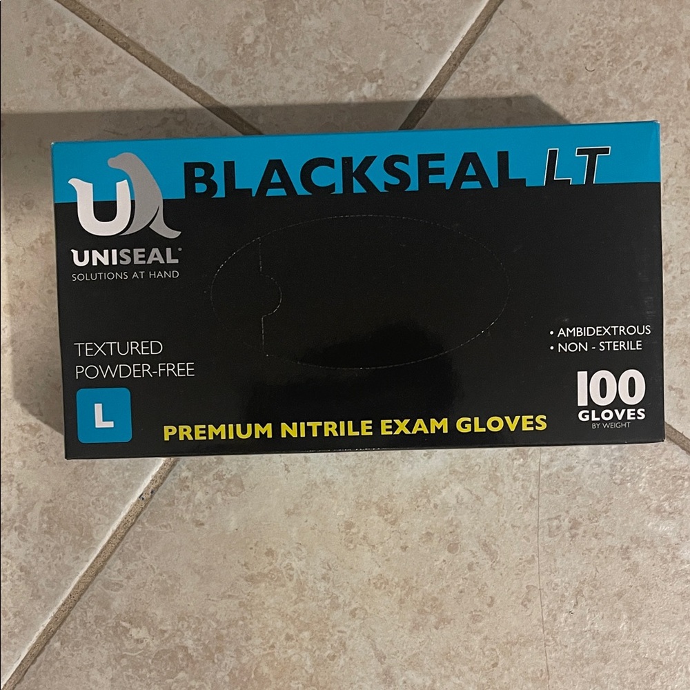 BlackSeal LT Premium Nitrile Exam Gloves - Black, Large (100 ct)
